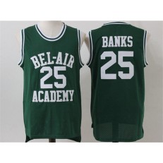 Movie Bel Air Academy #25 Banks Green Stitched Basketball Jersey