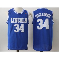 Movie Lincoln He Got Game #34 Jesus Shuttlesworth Blue Stitched Basketball Jersey