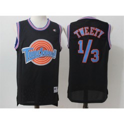 Movie Space Jam Tune Squad #1/3 Tweety Black Stitched Basketball Jersey