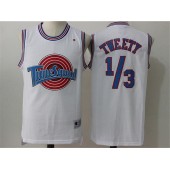 Movie Space Jam Tune Squad #1/3 Tweety White Stitched Basketball Jersey