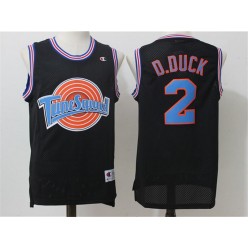 Movie Space Jam Tune Squad #2 Daffy Duck Black Stitched Basketball Jersey