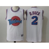 Movie Space Jam Tune Squad #2 Daffy Duck White Stitched Basketball Jersey
