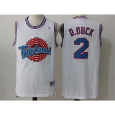 Movie Space Jam Tune Squad #2 Daffy Duck White Stitched Basketball Jersey