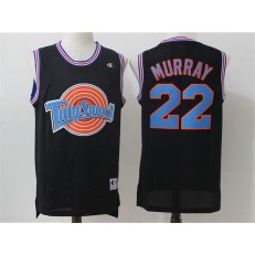 Movie Space Jam Tune Squad #22 Bill Murray Black Stitched Basketball Jersey