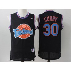 Movie Space Jam Tune Squad #30 Stephen Curry Black Stitched Basketball Jersey