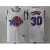 Movie Space Jam Tune Squad #30 Stephen Curry White Stitched Basketball Jersey