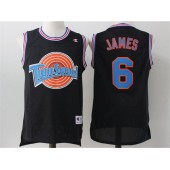Movie Space Jam Tune Squad #6 James Black Stitched Basketball Jersey