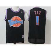 Movie Space Jam Tune Squad #! Taz Black Stitched Basketball Jersey