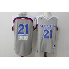 Philadelphia 76ers #21 Joel Embiid Grey 2017 NBA All Star Jersey
