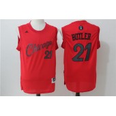Chicago Bulls 21 Jimmy Butler Red Christmas Edition Stitched NBA Jersey