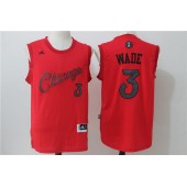 Chicago Bulls 3 Dwyane Wade Red Christmas Edition Stitched NBA Jersey