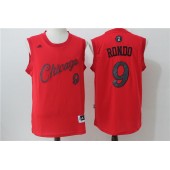 Chicago Bulls 9 Rajon Rondo Red Christmas Edition Stitched NBA Jersey