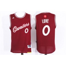 Cleveland Cavaliers 0 Kevin Love Red 2015 Christmas Edition Stitched NBA Jersey
