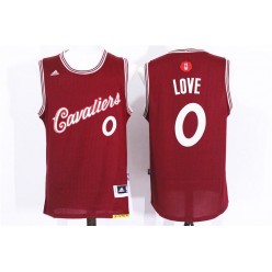 Cleveland Cavaliers 0 Kevin Love Red 2015 Christmas Edition Stitched NBA Jersey