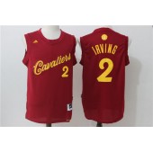 Cleveland Cavaliers 2 Kyrie Irving Burgundy Christmas Edition Stitched NBA Jersey