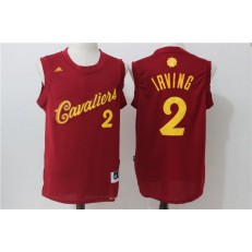 Cleveland Cavaliers 2 Kyrie Irving Burgundy Christmas Edition Stitched NBA Jersey