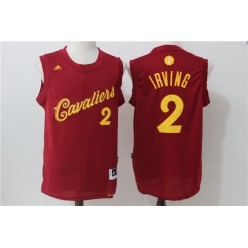 Cleveland Cavaliers 2 Kyrie Irving Burgundy Christmas Edition Stitched NBA Jersey