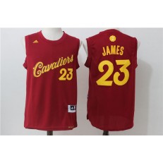 Cleveland Cavaliers 23 LeBron James Burgundy Christmas Edition Stitched NBA Jersey