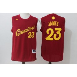 Cleveland Cavaliers 23 LeBron James Burgundy Christmas Edition Stitched NBA Jersey