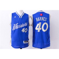 Golden State Warriors 40 Harrison Barnes Blue 2015 Christmas Edition Stitched NBA Jersey