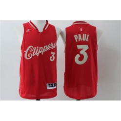 Los Angeles Clippers 3 Chris Paul Red 2015 Christmas Edition Stitched NBA Jersey