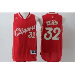 Los Angeles Clippers 32 Blake Griffin Red 2015 Christmas Edition Stitched NBA Jersey