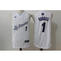 Los Angeles Lakers 1 Angelo Russell White Christmas Edition Stitched NBA Jersey