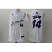 Los Angeles Lakers 14 Brandon Ingram White Christmas Edition Stitched NBA Jersey