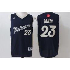 New Orleans Pelicans 23 Anthony Davis Navy Blue 2015 Christmas Edition Stitched NBA Jersey