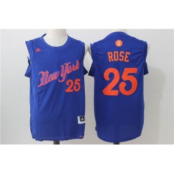 New York Knicks 25 Royal Christmas Edition Stitched NBA Jersey