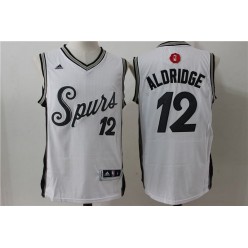San Antonio Spurs 12 LaMarcus Aldridge White 2015 Christmas Edition Stitched NBA Jersey