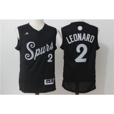 San Antonio Spurs 2 Kawhi Leonard Black Christmas Edition Stitched NBA Jersey