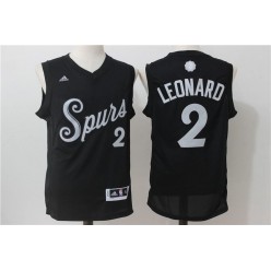 San Antonio Spurs 2 Kawhi Leonard Black Christmas Edition Stitched NBA Jersey