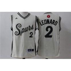 San Antonio Spurs 2 Kawhi Leonard Cream 2015 Christmas Edition Stitched NBA Jersey