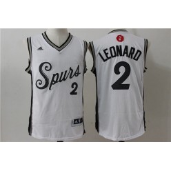 San Antonio Spurs 2 Kawhi Leonard White 2015 Christmas Edition Stitched NBA Jersey
