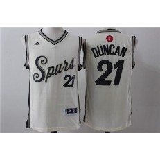 San Antonio Spurs 21 Tim Duncan Cream 2015 Christmas Edition Stitched NBA Jersey
