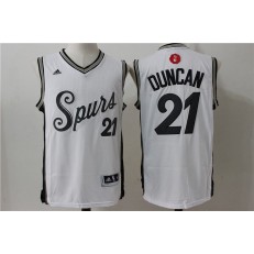 San Antonio Spurs 21 Tim Duncan White 2015 Christmas Edition Stitched NBA Jersey