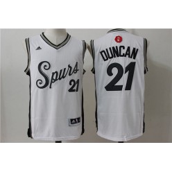San Antonio Spurs 21 Tim Duncan White 2015 Christmas Edition Stitched NBA Jersey