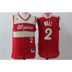 Washington Wizards 2 John Wall Red 2015 Christmas Edition Stitched NBA Jersey