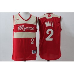 Washington Wizards 2 John Wall Red 2015 Christmas Edition Stitched NBA Jersey