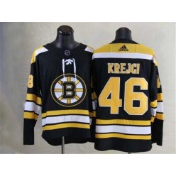 Adidas Boston Bruins #46 David Krejci Black Home Authentic Stitched NHL Jersey