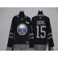 Adidas Sabres #15 Jack Eichel Black 1917-2017 100th Anniversary Stitched NHL Jersey