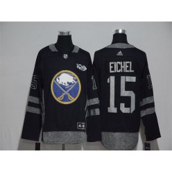 Adidas Sabres #15 Jack Eichel Black 1917-2017 100th Anniversary Stitched NHL Jersey