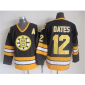 Boston Bruins #12 Adam Oates Black Yellow CCM Throwback Stitched NHL Jersey