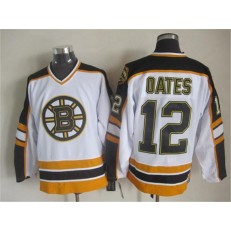 Boston Bruins #12 Adam Oates White CCM Throwback New Stitched NHL Jersey