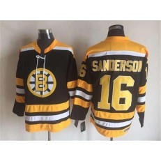 Boston Bruins #16 Sanderson Black CCM Throwback Stitched NHL Jersey
