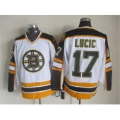 Boston Bruins #17 Milan Lucic White Black CCM Throwback Stitched NHL Jersey