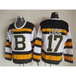 Boston Bruins #17 Milan Lucic White CCM Throwback 75TH Stitched NHL Jersey