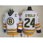 Boston Bruins #24 Terry O'Reilly White Yellow CCM Throwback Stitched NHL Jersey