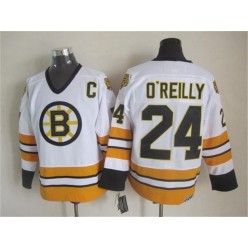 Boston Bruins #24 Terry O'Reilly White Yellow CCM Throwback Stitched NHL Jersey